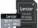 Lexar microSDXC-Karte Professional 1066x Silver 64 GB