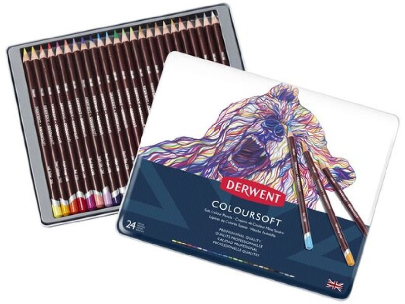Derwent Farbstifte Coloursoft mehrfarbig, 24-teilig
