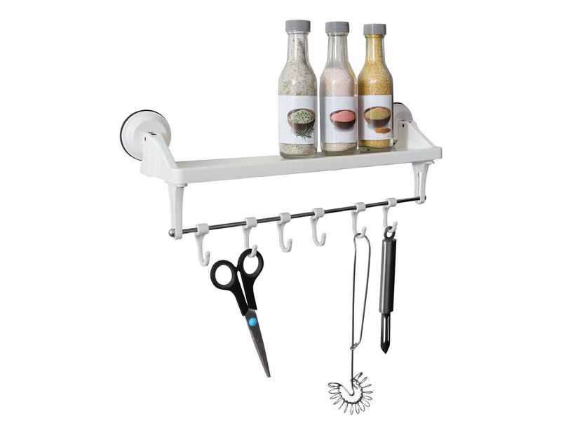 Eurotrail Saugnapf-Regal mit Haken Weiss