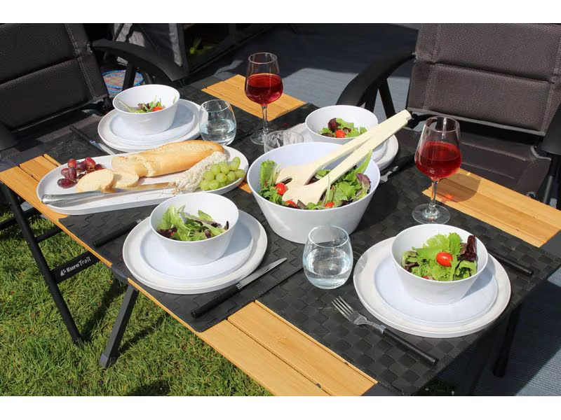 Eurotrail Outdoor-Geschirrset Marble Weiss
