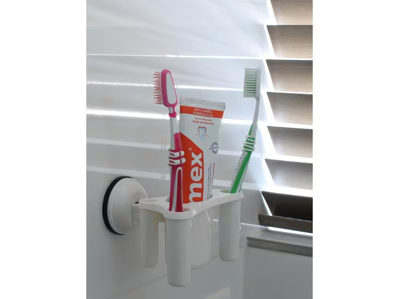 Eurotrail Zahnbürsten-Halter mit Saugnapf Weiss