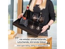 Silwy Metall-Tablett im Leder-Look Schwarz