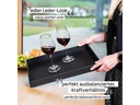 Silwy Metall-Tablett im Leder-Look Schwarz