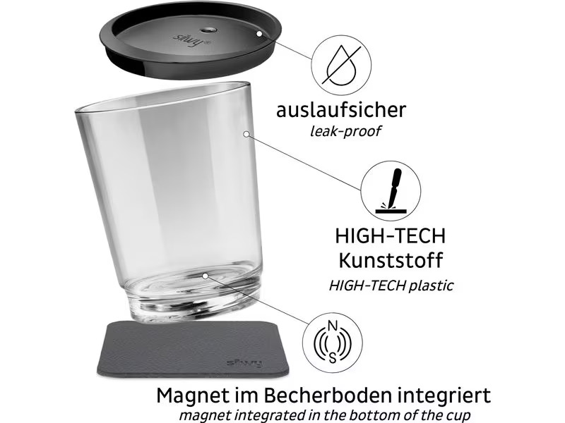 Silwy Magnet-Kunststoff-Trinkbecher Triple Transparent