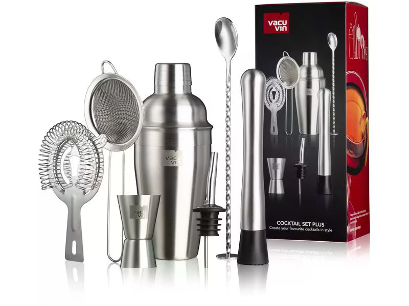 Vacuvin Drink Mixer Set Cocktail Set 7-teilig 550 l, Silber