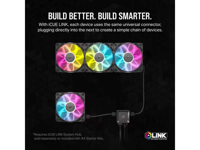 Corsair iCUE LINK RX120 RGB Einzellüfter-Erweiterung Schwarz