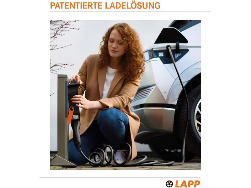 Lapp Ladekabel für Elektroauto Typ 2, 7.4kW, 32A, 5 m, Schwarz