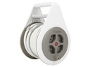 STEFFEN Kabelrolle mit Griff 4 x T13, Weiss / Grau, 7 m Kabel