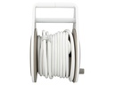 STEFFEN Kabelrolle mit Griff 4 x T13, Weiss / Grau, 7 m Kabel