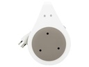 STEFFEN Kabelrolle mit Griff 4 x T13, Weiss / Grau, 7 m Kabel