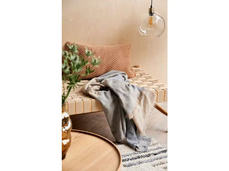 Södahl Kissen Wave Knit 40 x 60 cm, Braun/Camel