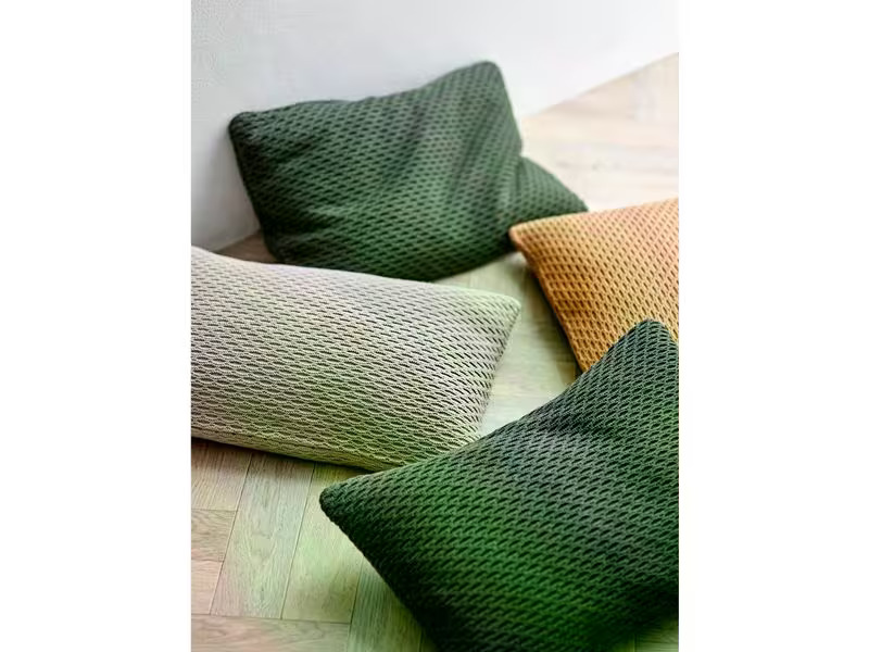 Södahl Kissen Wave Knit 40 x 60 cm, Braun/Camel