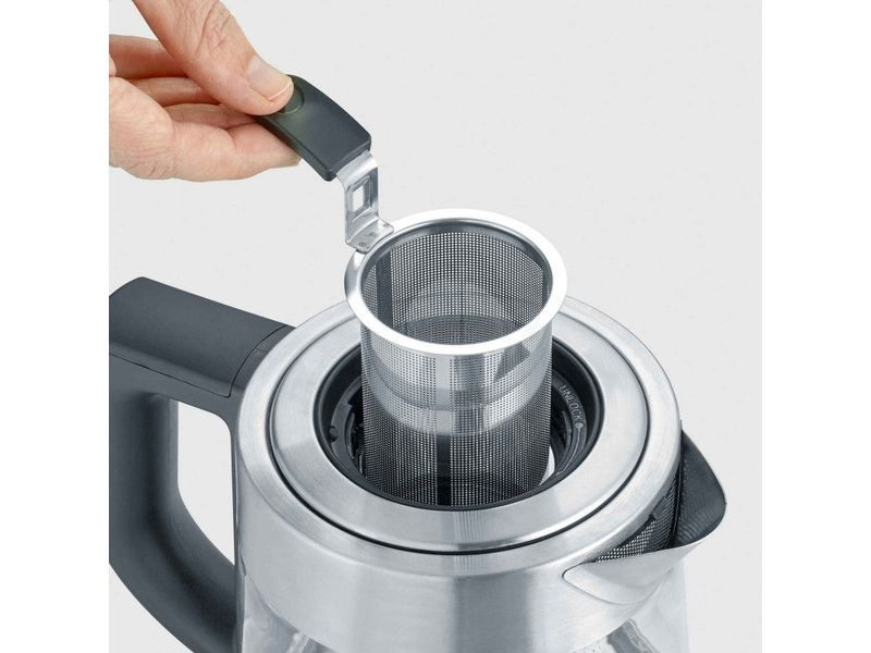 Severin Wasserkocher Delux Mini WK 3473 1 l, Silber/Transparent