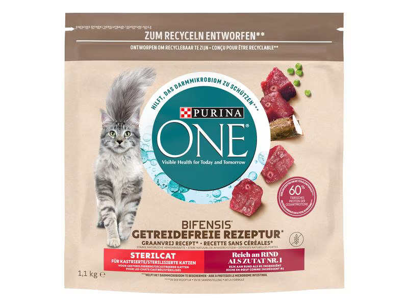 Purina ONE Trockenfutter Grain Free Adult Rind, 2 x 1.1 kg