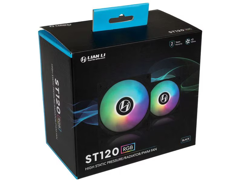 Lian Li PC-Lüfter ST120 3-er Pack, Inkl. Controller, Schwarz