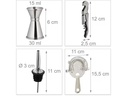 relaxdays Cocktail-Set 680 l, Silber