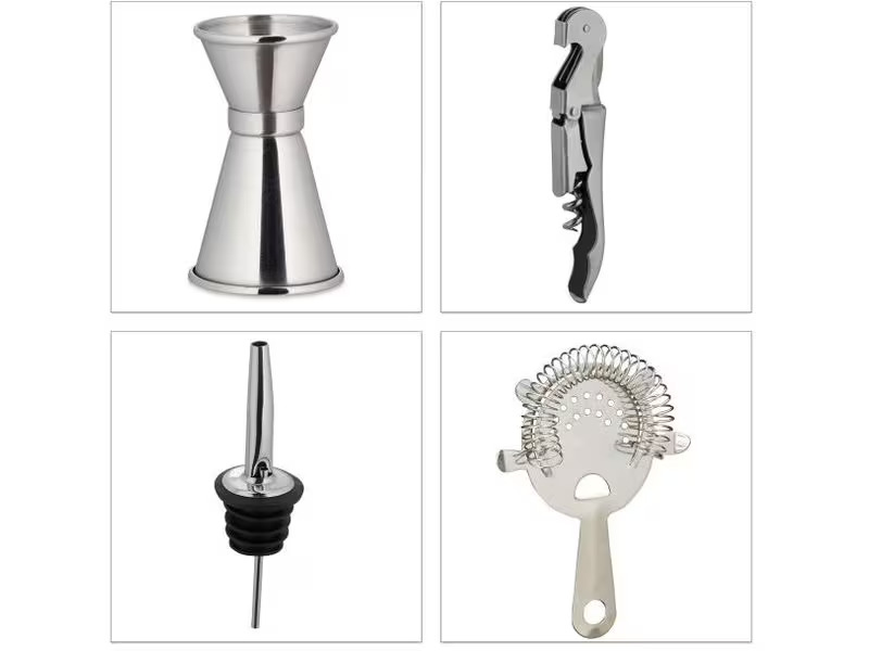 relaxdays Cocktail-Set 680 l, Silber