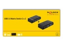 Delock USB-Switch USB3.0, 2 Port 2x2Matrix Umschalttasten