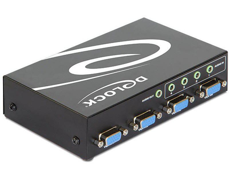 Delock VGA-Switchbox 4 Port mit Audio