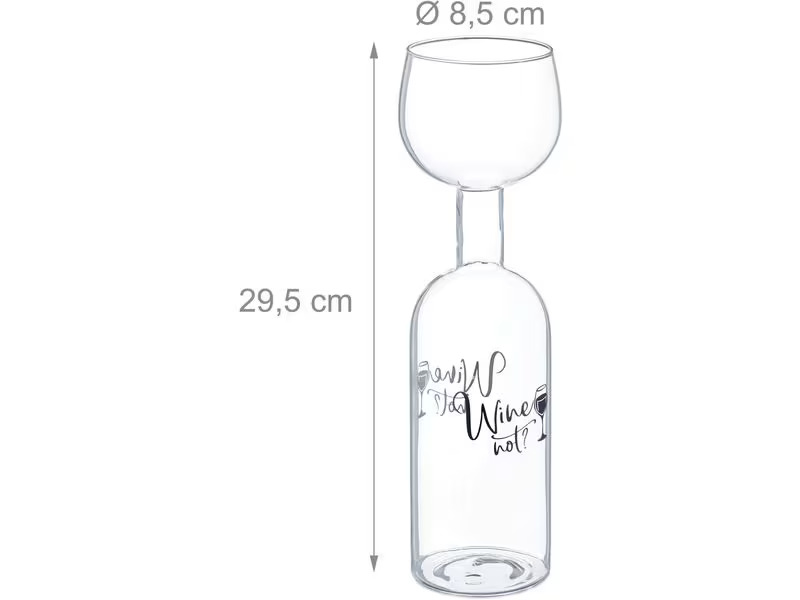 relaxdays Universal Weinglas Wine not 750 ml, 1 Stück, Transparent