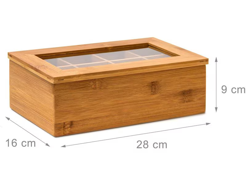 relaxdays Teebeutel-Box Braun