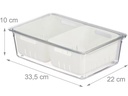 relaxdays Kühlschrankorganizer 800 g, 3 Stück, Transparent/Weiss