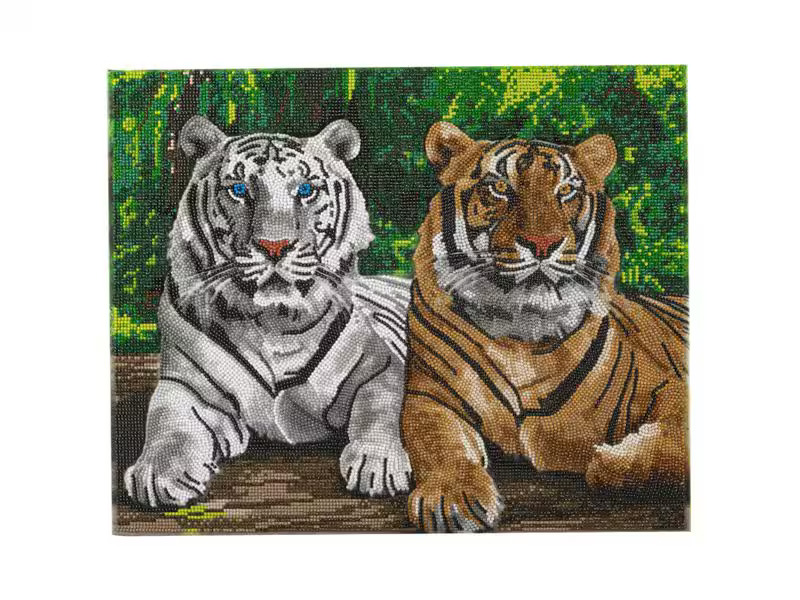 CRAFT Buddy Bastelset Crystal Art Kit Tigers 40 x 50 cm