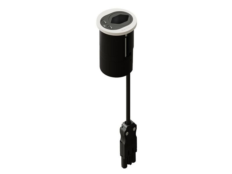 Max Hauri Steckdoseneinheit ATOM T13, 2x USB-C Weiss
