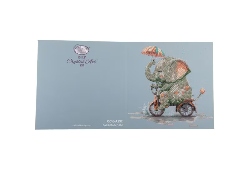 CRAFT Buddy Bastelset Crystal Art Card Elefant