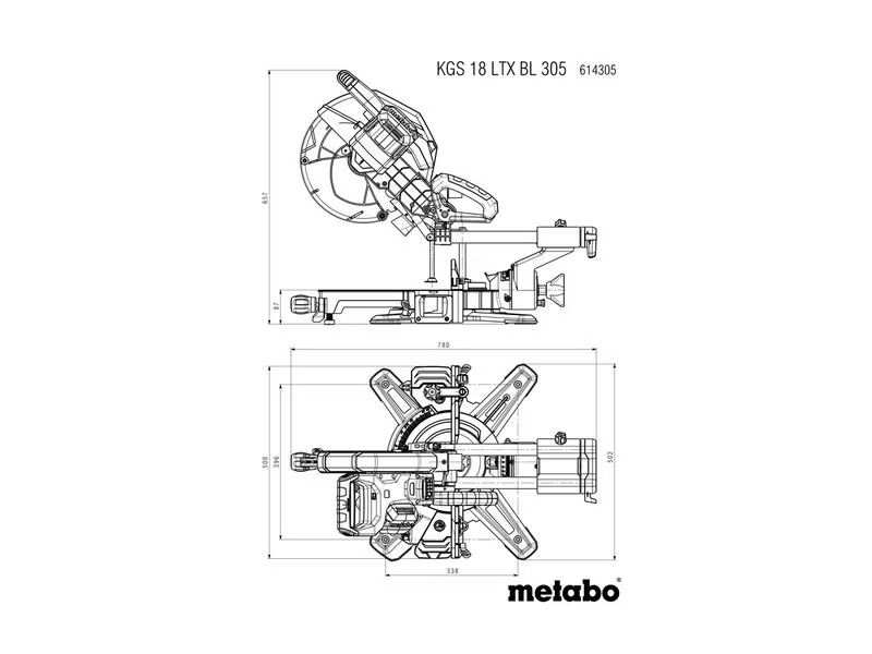 Metabo Akku-Kapp- und Gehrungssäge KGS 18 LTX BL, Kit