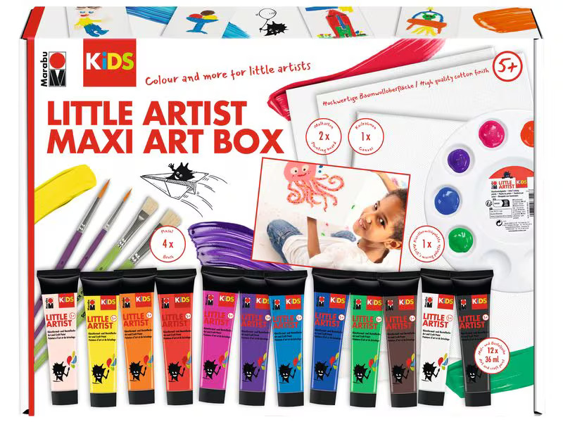 Marabu Bastelfarbe Kids Little Artist Art Box Maxi 20-teilig