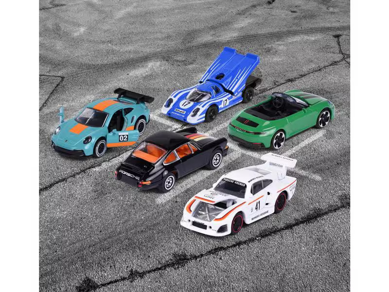Majorette Action Cars Porsche Motorsport 5 Pieces Giftpack