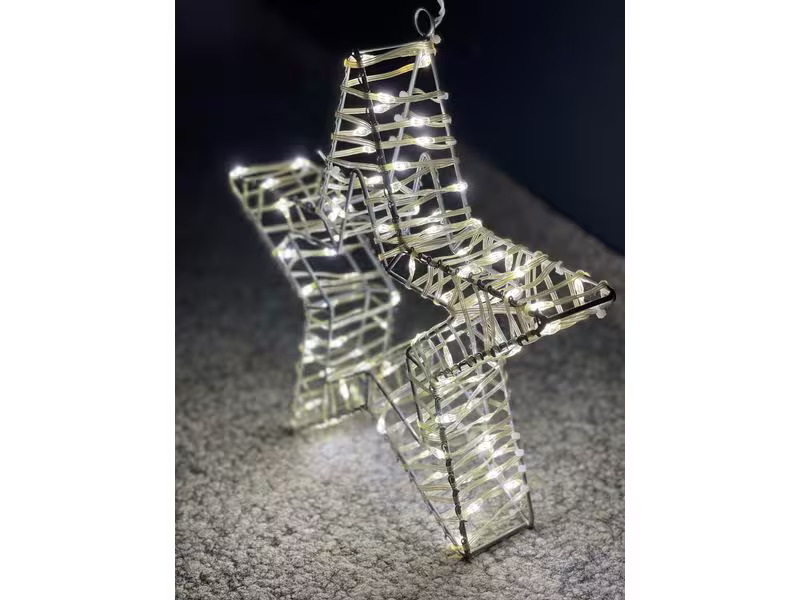 Dameco LED-Figur Stern, 100 LEDs, 5 x 30 cm, Silber