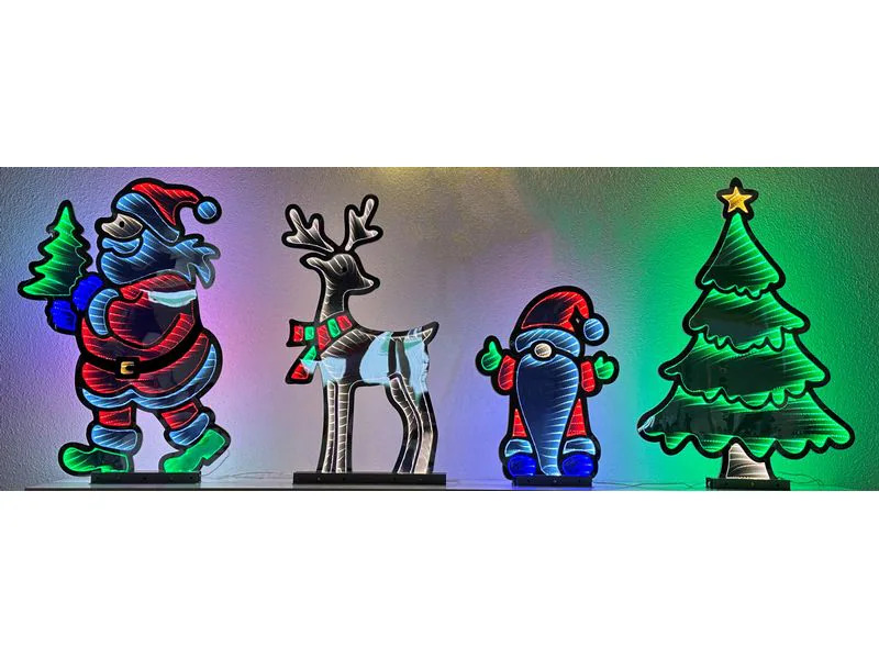 Dameco LED-Figur Infinity Santa, 435 LEDs, 60 cm, Mehrfarbig