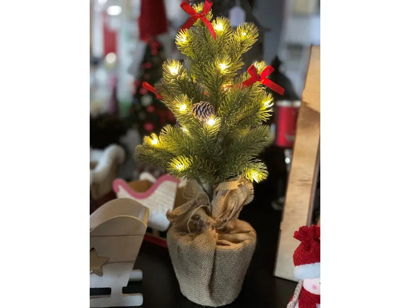 Dameco Weihnachtsbaum 10 LEDs, 45 cm, Grün/Braun