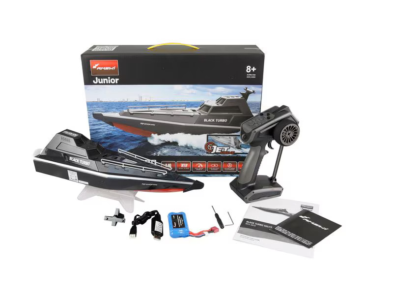 Amewi Militärboot Black Turbo Schwarz, 420 mm, RTR