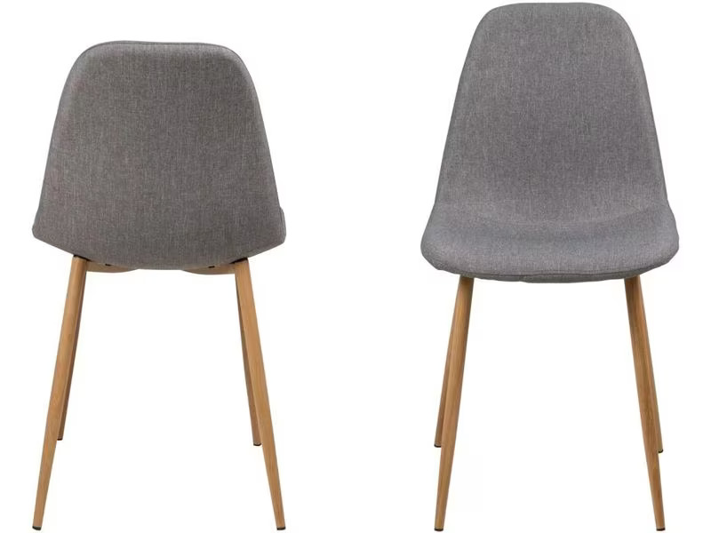 AC Design Stuhl Wilma 4 Stück, Hellgrau/Nature
