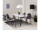 AC Design Stuhl Wilma 4 Stück, Dunkelgrau/Schwarz