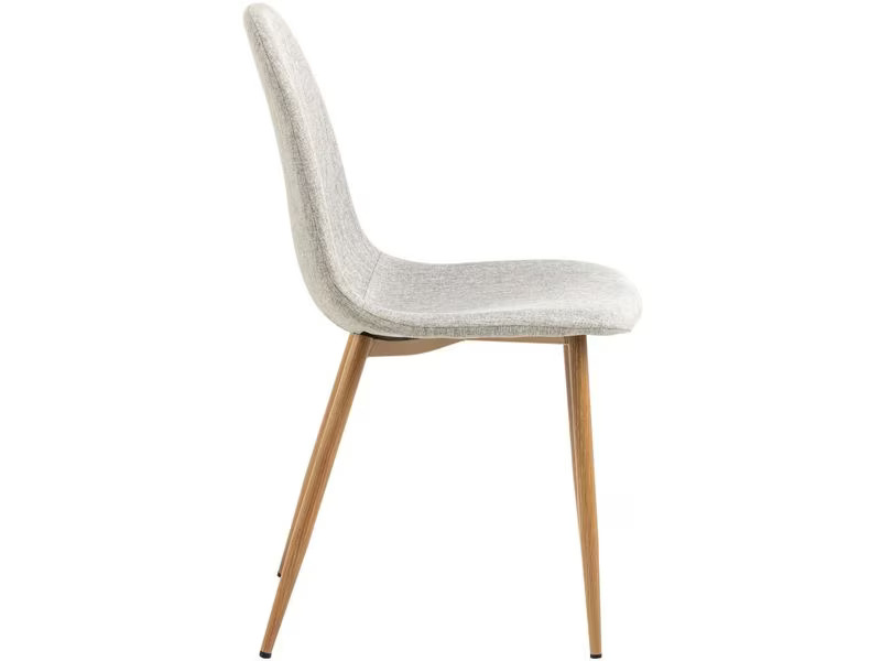 AC Design Stuhl Celia 4 Stück, Hellgrau/Nature