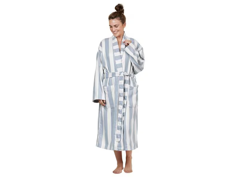 Dock &amp; Bay Bademantel Waffle Storm Cloud Blau/Weiss