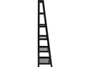 AC Design Regal Wally 63 x 40 x 180 cm, Schwarz