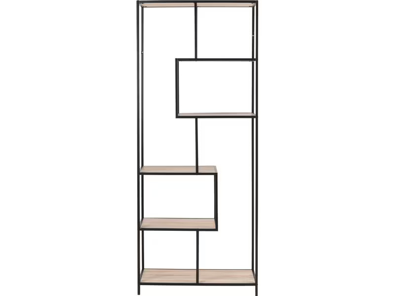 AC Design Regal Seaford 77 x 35 x 185 cm, Eiche/Schwarz