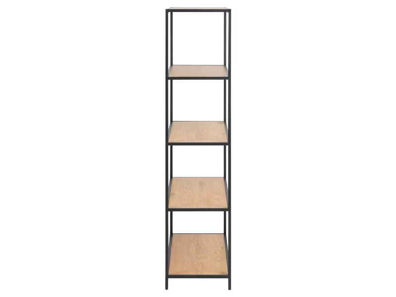 AC Design Regal Seaford 77 x 35 x 150 cm, Eiche/Schwarz matt