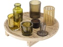 Bloomingville Windlicht Sanga 8er Set, Glas/Holz, Grün