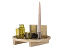 Bloomingville Windlicht Sanga 8er Set, Glas/Holz, Grün