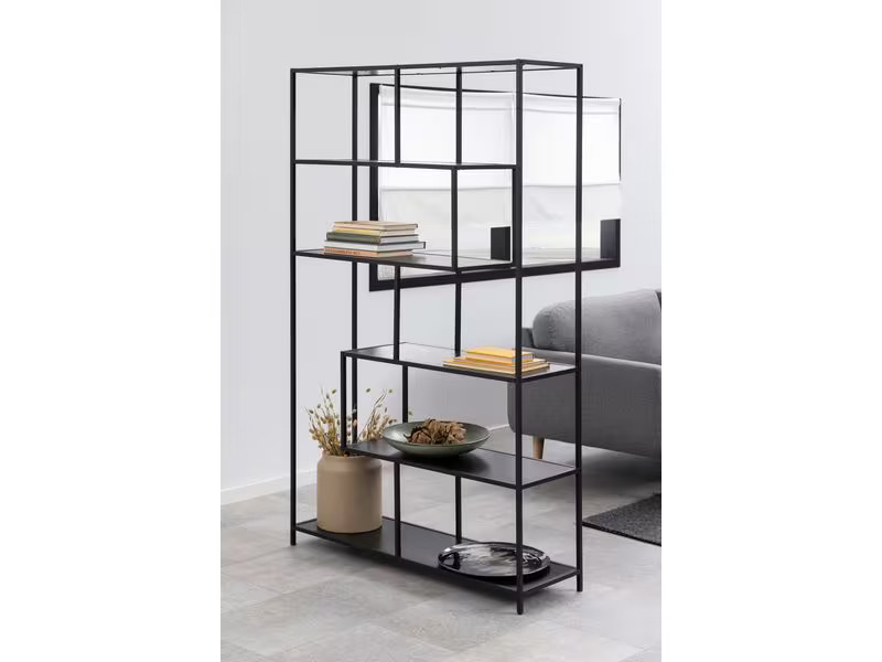 AC Design Regal Seaford 114 x 35 x 185 cm, Schwarz