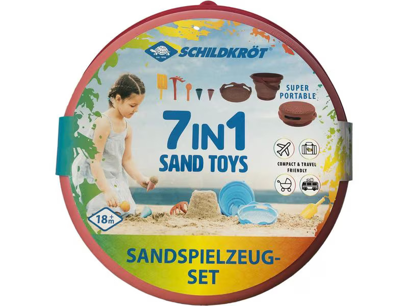 Schildkröt Funsports 7in1 Sand Toys Falteimer Set Rot
