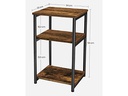 VASAGLE Beistelltisch mit 3 Ebenen 34 x 30 x 58 cm, Braun/Schwarz