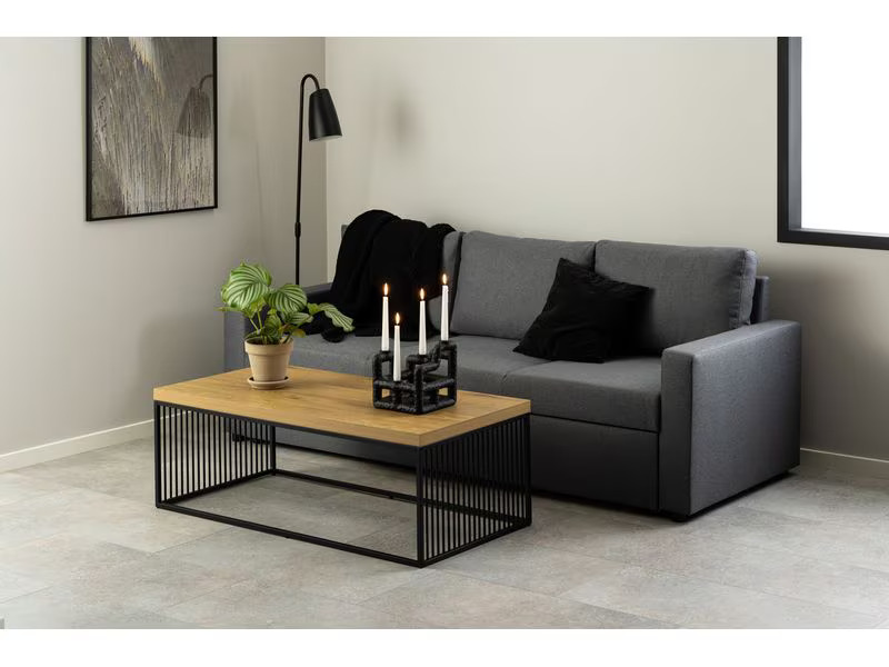 AC Design Couchtisch Strington 120 x 60 x 42 cm, Braun/Schwarz
