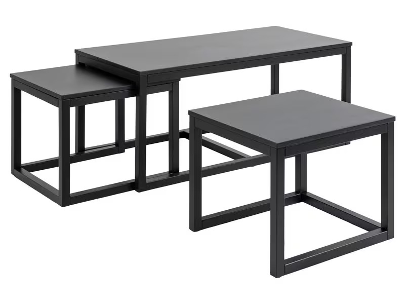 AC Design Couchtisch Cornus 3-er Set, Schwarz